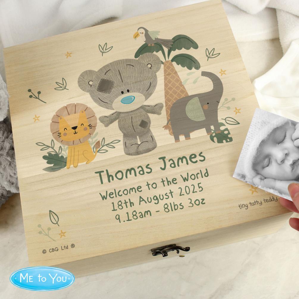 Personalised Tiny Tatty Teddy Jungle Animals Keepsake Box Extra Image 1